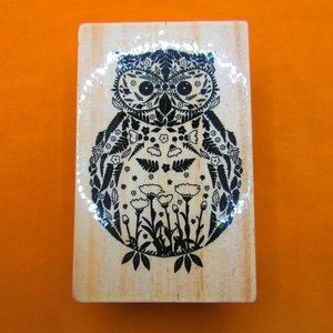 Owl Rubber Wood Mounted Stamp